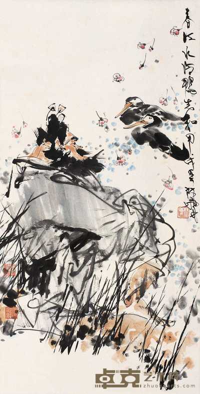 林墉 甲戍（1994）年作 春江水冷 立轴 134×67.5cm